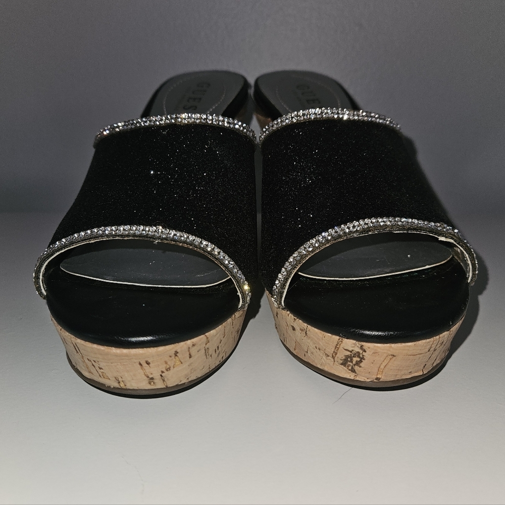 Guess Black & Bling Platform Wedges 🖤 Size 7 - Picture 3 of 9